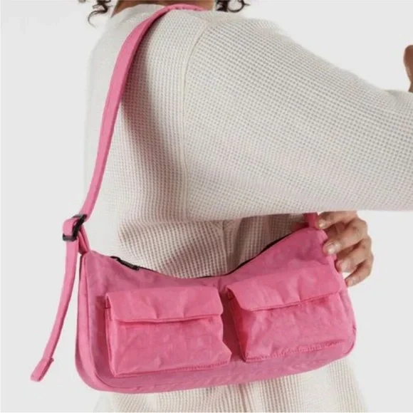 Baggu Cargo Shoulder Bag in Azalea Pink - Picture 7 of 8